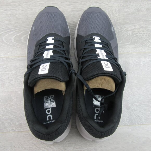 ON Cloudrunner Athletic Running Shoes Mens Size 12.5 Black White NEW #46.99017 - Picture 11 of 16